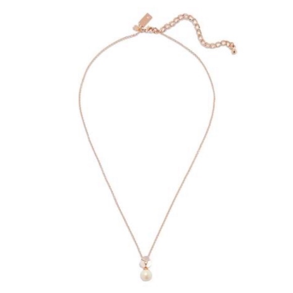 KATE SPADE • Disco Pansy Pearl Mini Drop Necklace - Picture 3 of 4
